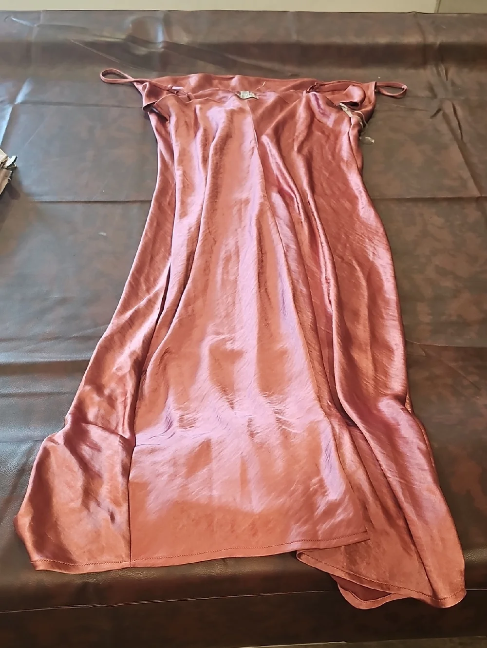 N Justify Cowl Neck Dress Shiny Pink Sz Xl - Picture 3 of 4